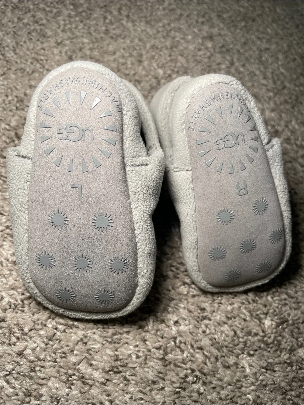 UGG Light Grey Infant Booties - Plush Suede Baby Shoes